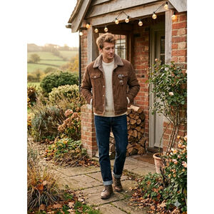 Twenty Twenty Men's XL Brown Corduroy Sherpa Lined Jacket - Cozy Cottagecore